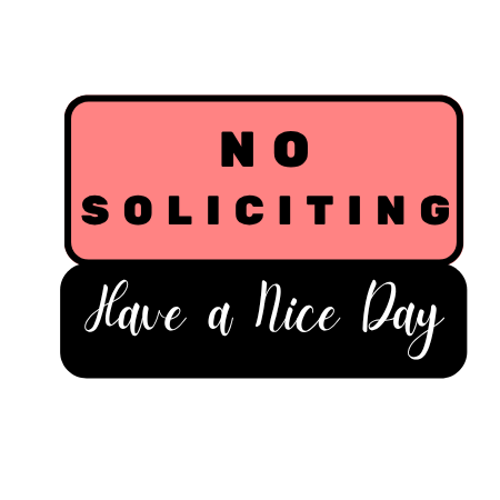 No Soliciting 3D Sticker