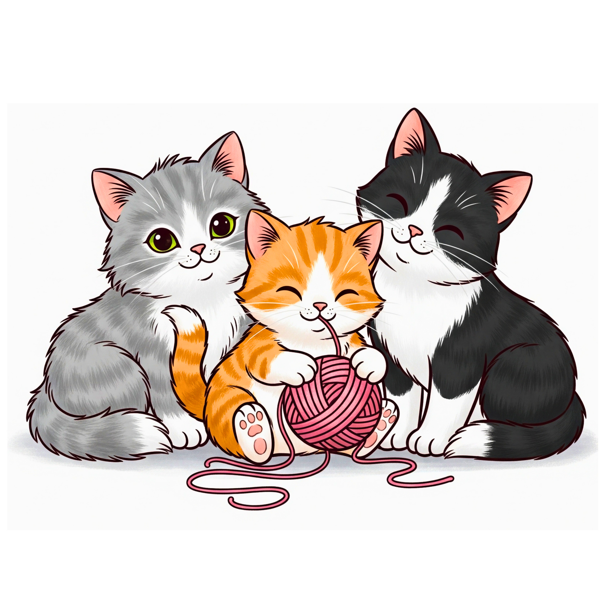 Kittens 3D Sticker
