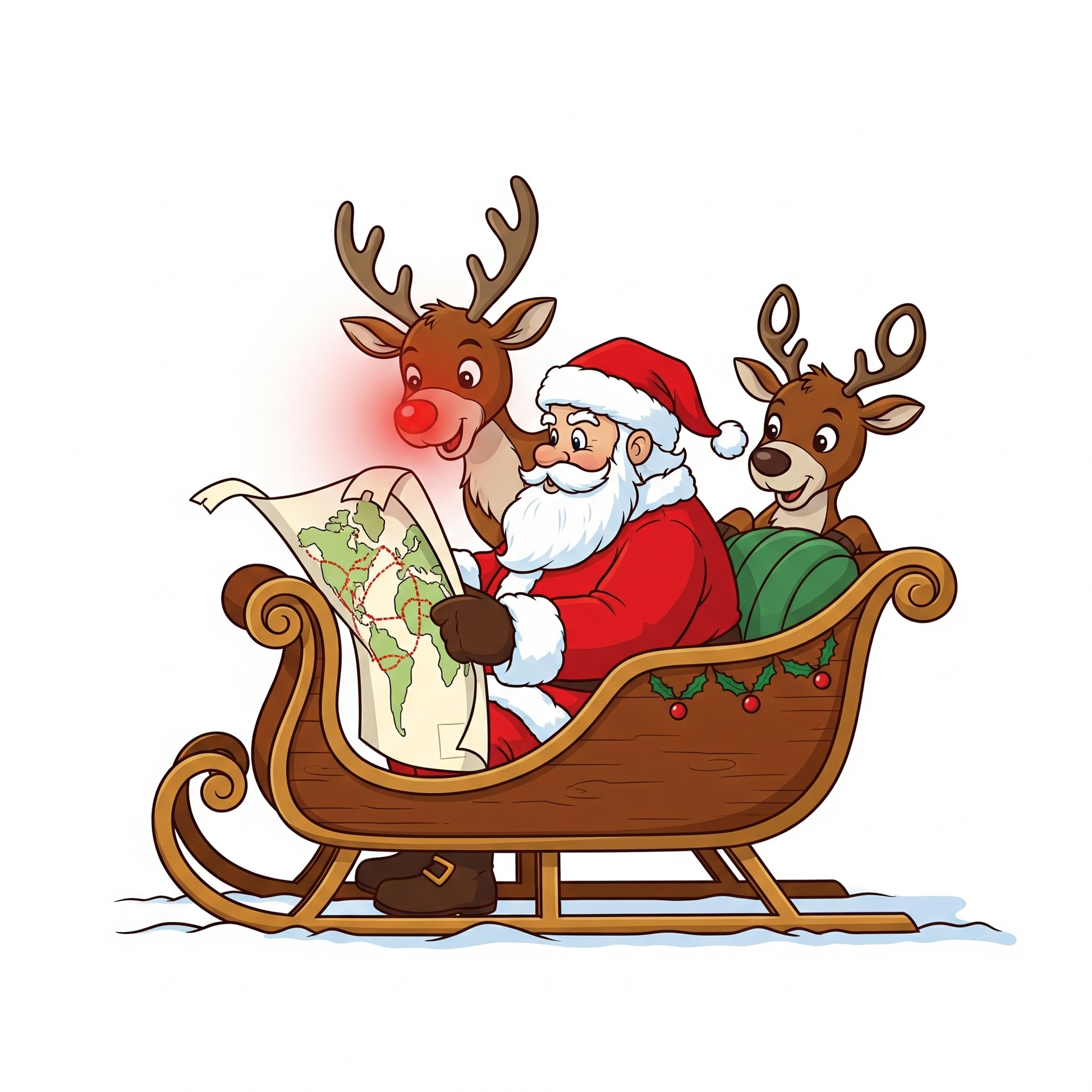 Santa Rudolf 3D Sticker