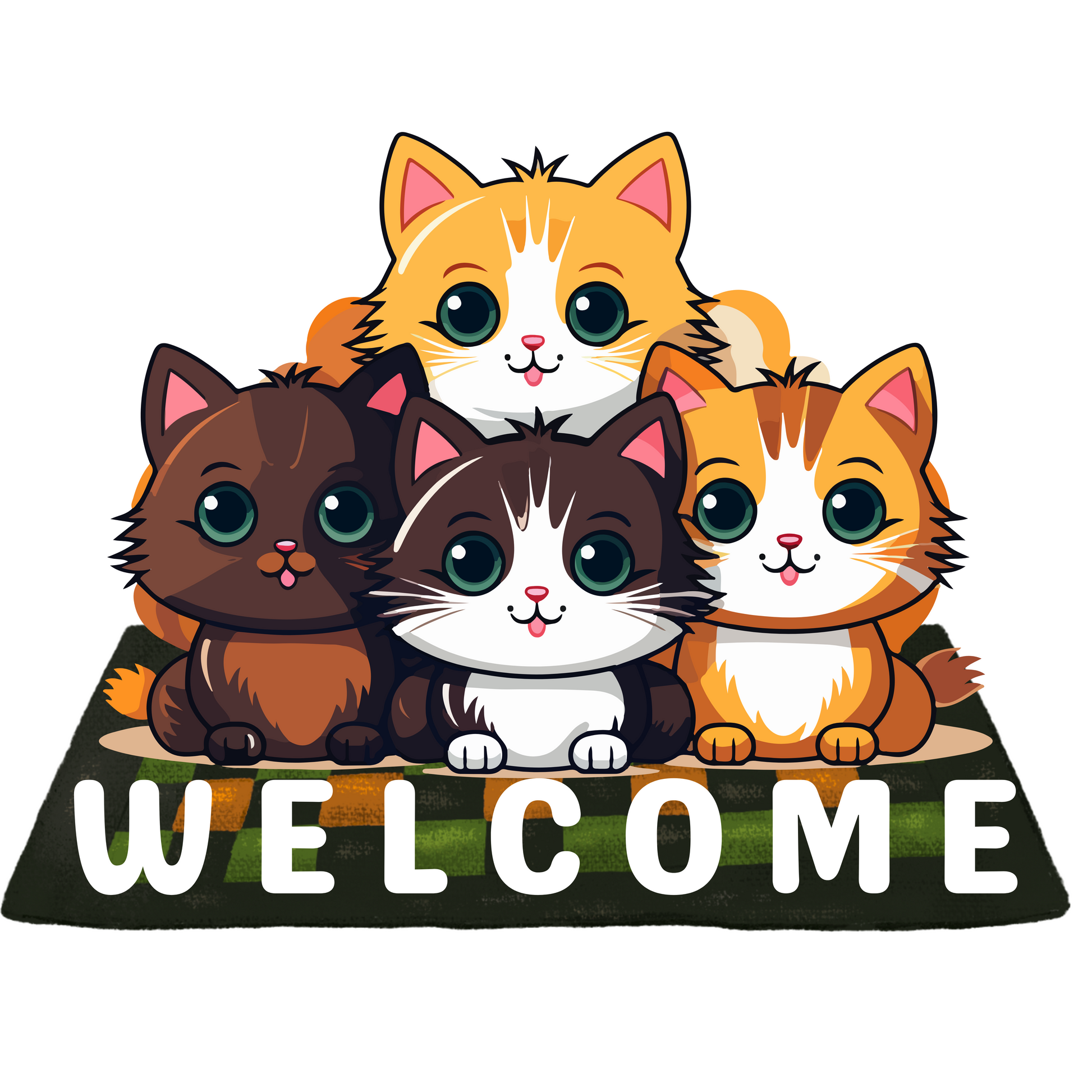 Welcome kittens 3D sticker